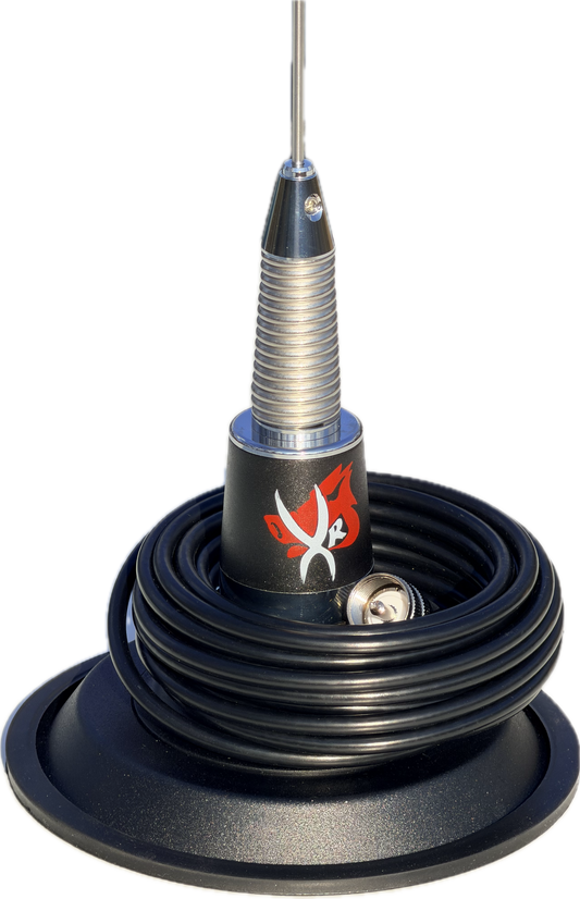 VHF Xtenda Range BIG 6” Mag Base With Spring Antenna