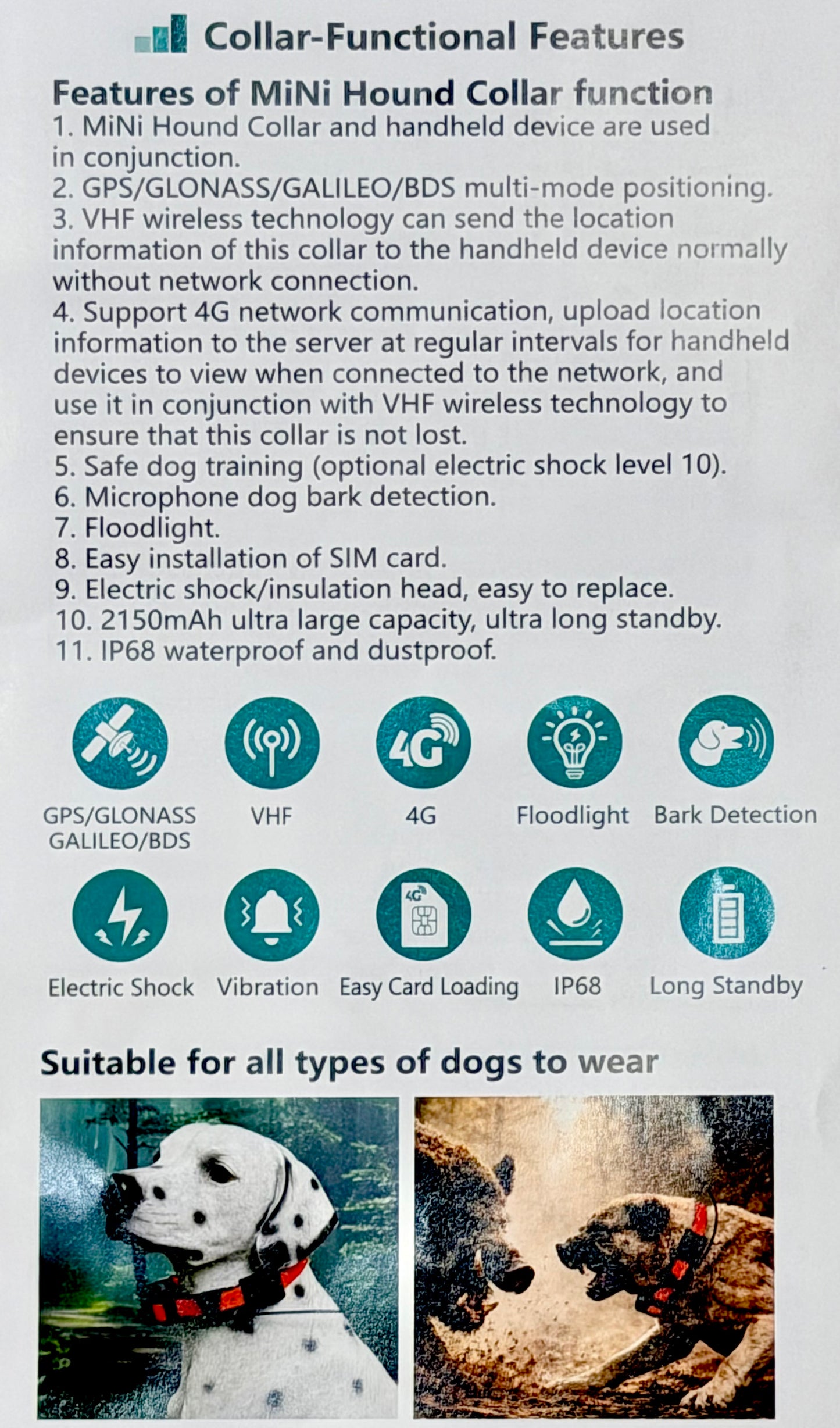 eSEEK MiNi GPS Tracking & Training Collar